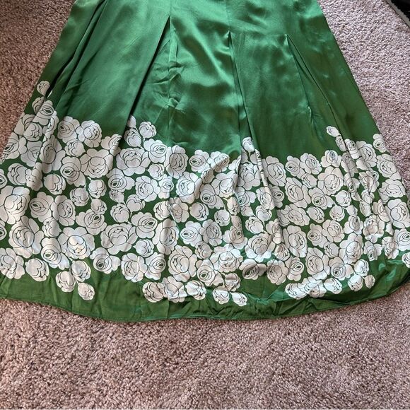 Ted Baker London Green White Floral Babydoll Libbie Silk Slip Dress Size 2 - Picture 8 of 11
